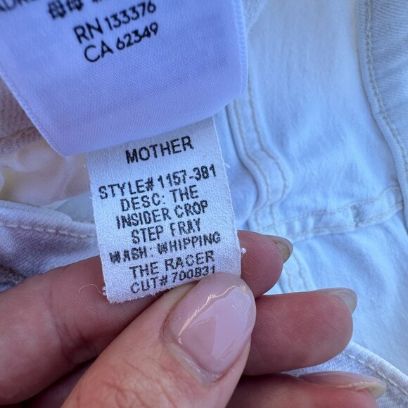 MOTHER Jeans Insider Crop Step Fray Stripe High Waist Cut Off Flare - 25 - Picture 9 of 13